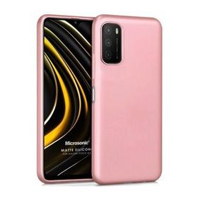 Microsonic Matte Silicone Xiaomi Poco M3 Rose Gold Cep Telefonu Kılıfı