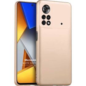 Microsonic Matte Silicone Xiaomi Poco M4 Pro 4G Gold Cep Telefonu Kılıfı