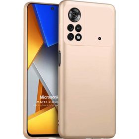 Microsonic Matte Silicone Xiaomi Poco M4 Pro 4G Gold Cep Telefonu Kılıfı