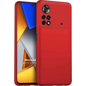 Microsonic Matte Silicone Xiaomi Poco M4 Pro 4G Kırmızı Kılıf