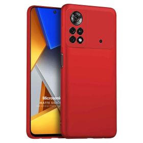 Microsonic Matte Silicone Xiaomi Poco M4 Pro 4G Kırmızı Kılıf