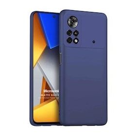 Microsonic Matte Silicone Xiaomi Poco M4 Pro 4G Lacivert Kılıf