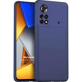 Microsonic Matte Silicone Xiaomi Poco M4 Pro 4G Lacivert Kılıf