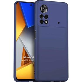 Microsonic Matte Silicone Xiaomi Poco M4 Pro 4G Lacivert Kılıf