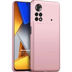 Microsonic Matte Silicone Xiaomi Poco M4 Pro 4G Rose Gold Cep Telefonu Kılıfı