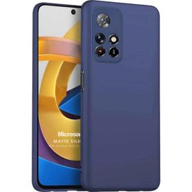 Microsonic Matte Silicone Xiaomi Poco M4 Pro Lacivert Cep Telefonu Kılıfı