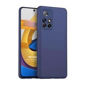 Microsonic Matte Silicone Xiaomi Poco M4 Pro Lacivert Cep Telefonu Kılıfı