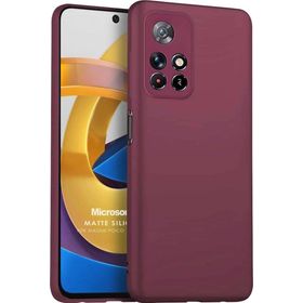 Microsonic Matte Silicone Xiaomi Poco M4 Pro Mor Cep Telefonu Kılıfı