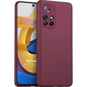 Microsonic Matte Silicone Xiaomi Poco M4 Pro Mor Cep Telefonu Kılıfı