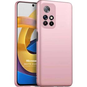 Microsonic Matte Silicone Xiaomi Poco M4 Pro Rose Gold Cep Telefonu Kılıfı