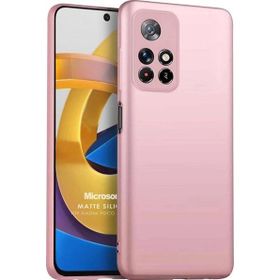 Microsonic Matte Silicone Xiaomi Poco M4 Pro Rose Gold Cep Telefonu Kılıfı