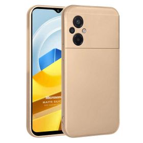 Microsonic Matte Silicone Xiaomi Poco M5 Gold Cep Telefonu Kılıfı