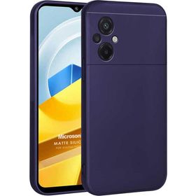 Microsonic Matte Silicone Xiaomi Poco M5 Lacivert Cep Telefonu Kılıfı