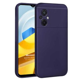 Microsonic Matte Silicone Xiaomi Poco M5 Lacivert Cep Telefonu Kılıfı