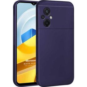 Microsonic Matte Silicone Xiaomi Poco M5 Lacivert Cep Telefonu Kılıfı