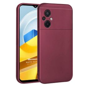 Microsonic Matte Silicone Xiaomi Poco M5 Mor Cep Telefonu Kılıfı