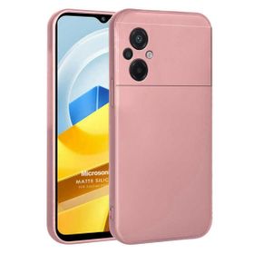 Microsonic Matte Silicone Xiaomi Poco M5 Rose Gold Cep Telefonu Kılıfı