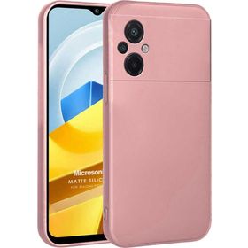 Microsonic Matte Silicone Xiaomi Poco M5 Rose Gold Cep Telefonu Kılıfı