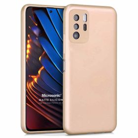 Microsonic Matte Silicone Xiaomi Poco X3 GT Gold Cep Telefonu Kılıfı