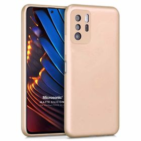 Microsonic Matte Silicone Xiaomi Poco X3 GT Gold Cep Telefonu Kılıfı