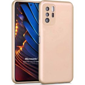 Microsonic Matte Silicone Xiaomi Poco X3 GT Gold Cep Telefonu Kılıfı