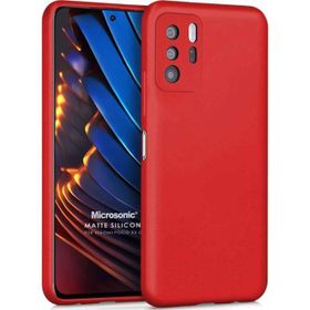 Microsonic Matte Silicone Xiaomi Poco X3 GT Kırmızı Cep Telefonu Kılıfı