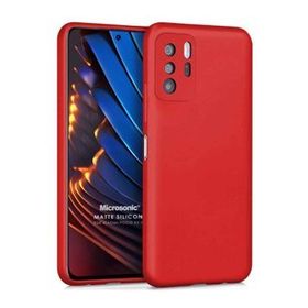 Microsonic Matte Silicone Xiaomi Poco X3 GT Kırmızı Cep Telefonu Kılıfı