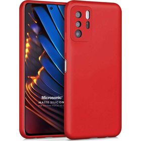 Microsonic Matte Silicone Xiaomi Poco X3 GT Kırmızı Cep Telefonu Kılıfı