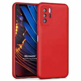 Microsonic Matte Silicone Xiaomi Poco X3 GT Kırmızı Cep Telefonu Kılıfı
