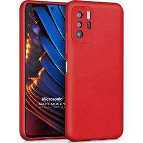 Microsonic Matte Silicone Xiaomi Poco X3 GT Kırmızı Cep Telefonu Kılıfı