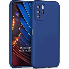 Microsonic Matte Silicone Xiaomi Poco X3 GT Lacivert Cep Telefonu Kılıfı