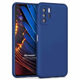 Microsonic Matte Silicone Xiaomi Poco X3 GT Lacivert Cep Telefonu Kılıfı