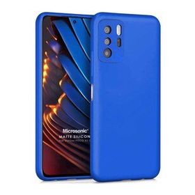 Microsonic Matte Silicone Xiaomi Poco X3 GT Mavi Cep Telefonu Kılıfı