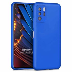 Microsonic Matte Silicone Xiaomi Poco X3 GT Mavi Cep Telefonu Kılıfı