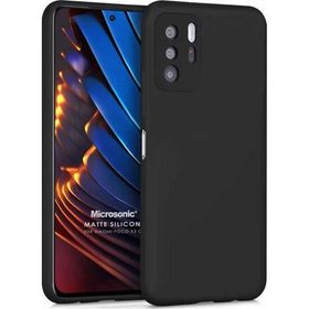 Microsonic Matte Silicone Xiaomi Poco X3 GT Siyah Cep Telefonu Kılıfı