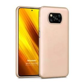 Microsonic Matte Silicone Xiaomi Poco X3 NFC Gold Cep Telefonu Kılıfı