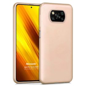 Microsonic Matte Silicone Xiaomi Poco X3 NFC Gold Cep Telefonu Kılıfı