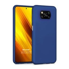 Microsonic Matte Silicone Xiaomi Poco X3 NFC Lacivert Cep Telefonu Kılıfı