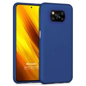 Microsonic Matte Silicone Xiaomi Poco X3 NFC Lacivert Cep Telefonu Kılıfı