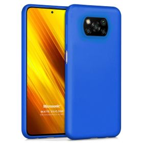 Microsonic Matte Silicone Xiaomi Poco X3 NFC Mavi Cep Telefonu Kılıfı