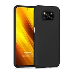Microsonic Matte Silicone Xiaomi Poco X3 NFC Siyah Kılıf