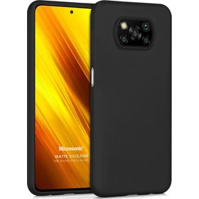 Microsonic Matte Silicone Xiaomi Poco X3 NFC Siyah Kılıf