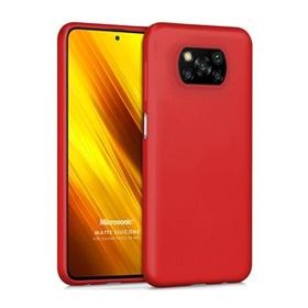 Microsonic Matte Silicone Xiaomi Poco X3 Pro Kırmızı Cep Telefonu Kılıfı