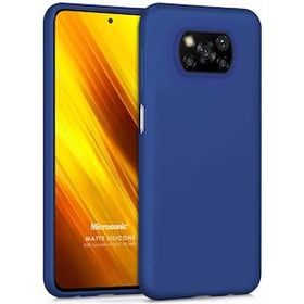Microsonic Matte Silicone Xiaomi Poco X3 Pro Lacivert Kılıf