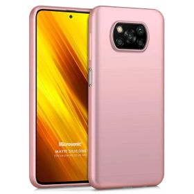 Microsonic Matte Silicone Xiaomi Poco X3 Pro Rose Gold Cep Telefonu Kılıfı