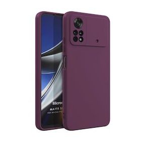 Microsonic Matte Silicone Xiaomi Poco X4 Pro 5G Mor Cep Telefonu Kılıfı