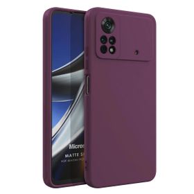 Microsonic Matte Silicone Xiaomi Poco X4 Pro 5G Mor Cep Telefonu Kılıfı