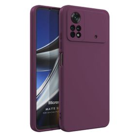Microsonic Matte Silicone Xiaomi Poco X4 Pro 5G Mor Cep Telefonu Kılıfı