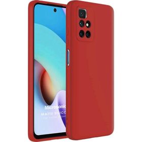 Microsonic Matte Silicone Xiaomi Redmi 10 2022 Kırmızı Cep Telefonu Kılıfı