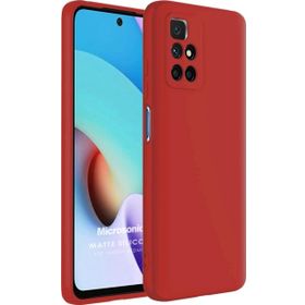 Microsonic Matte Silicone Xiaomi Redmi 10 2022 Kırmızı Cep Telefonu Kılıfı